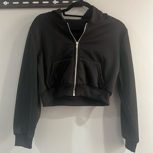 Crop top sweater zip up